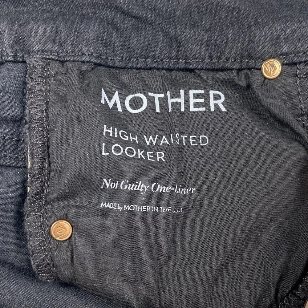 Mother Jeans Womens 25 Black Glam High Waist Looker Not Guilty One Liner Baddie